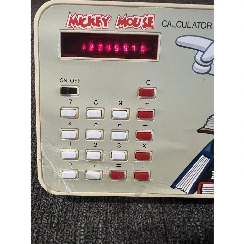 Concept 2000 Disney Mickey Mouse Calculator Original Box Good Vintage Condition!
